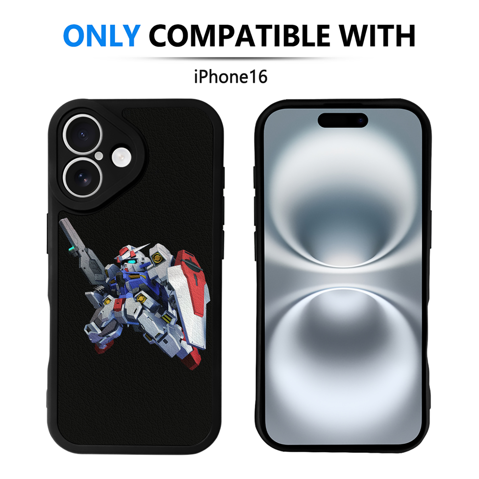 （画像用） 機動戦士ガンダム Mobile Suit Gundam 【iPhone 16シリーズ対応】シリコンスマホケース（レザー調） 材質：シリコン